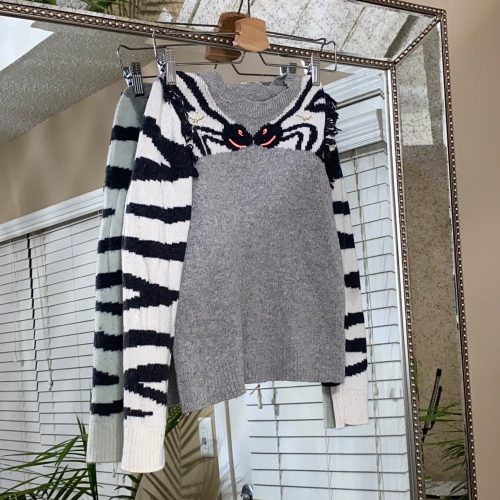 Zara Kids Zebra Print Cozy Sweater